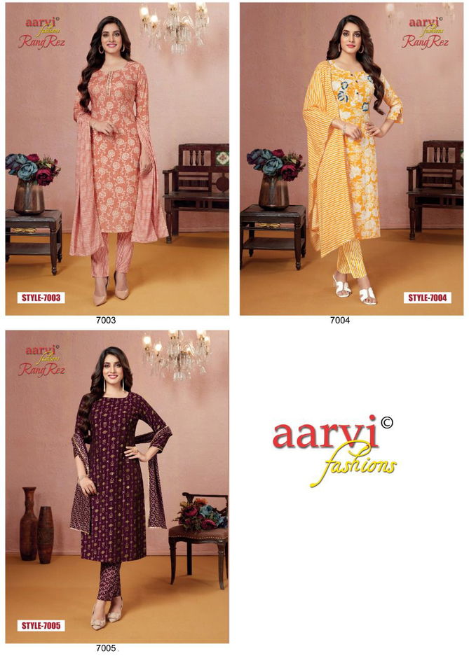 Aarvi Rangrez 1 Wholesale Kurti With Bottom Dupatta Collection